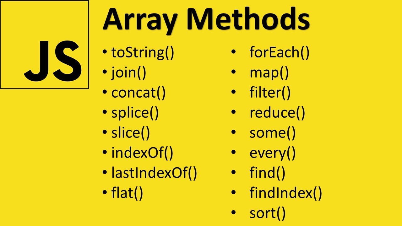 javascript array methods list